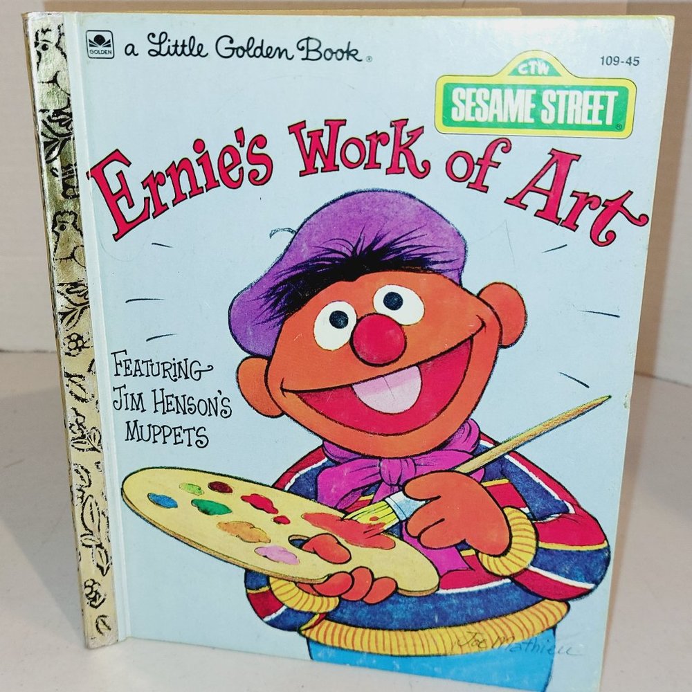 Vtg 1979 Little Golden Book Ernie's "Work of Art"